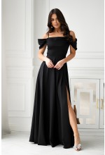 SUKIENKA MAXI W KOLORZE CZARNYM Z OPADAJĄCYMI RĘKAWKAMI.MODEL: BC-9765