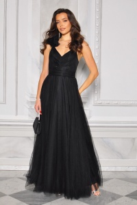 SUKIENKA MAXI TIULOWA JEDNO RAMIĄCZKO CIENKIE NA DRUGIM ZDOBIENIE Z TIULU. MODEL IP-9815