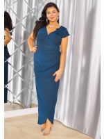 SUKIENKA W KOLORZE NIBIESKO-CZARNYM Z OZDOBNYM KWIATEM W TALI. MODEL:SZ-9834