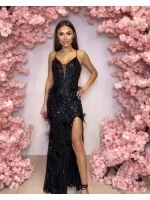 WIECZOROWA SUKIENKA MAXI W KOLORZE CZARNYM. MODEL: PW-9863