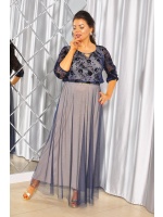 SUKIENKA MAXI W KOLORZE GRANATOWO-ZŁOTYM. MODEL: TR-9873